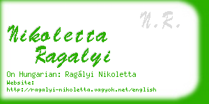 nikoletta ragalyi business card
